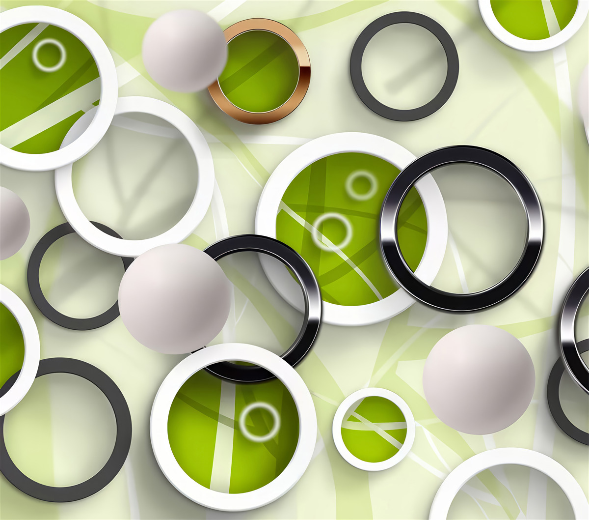 Papier peint roues en différentes couleurs et tailles