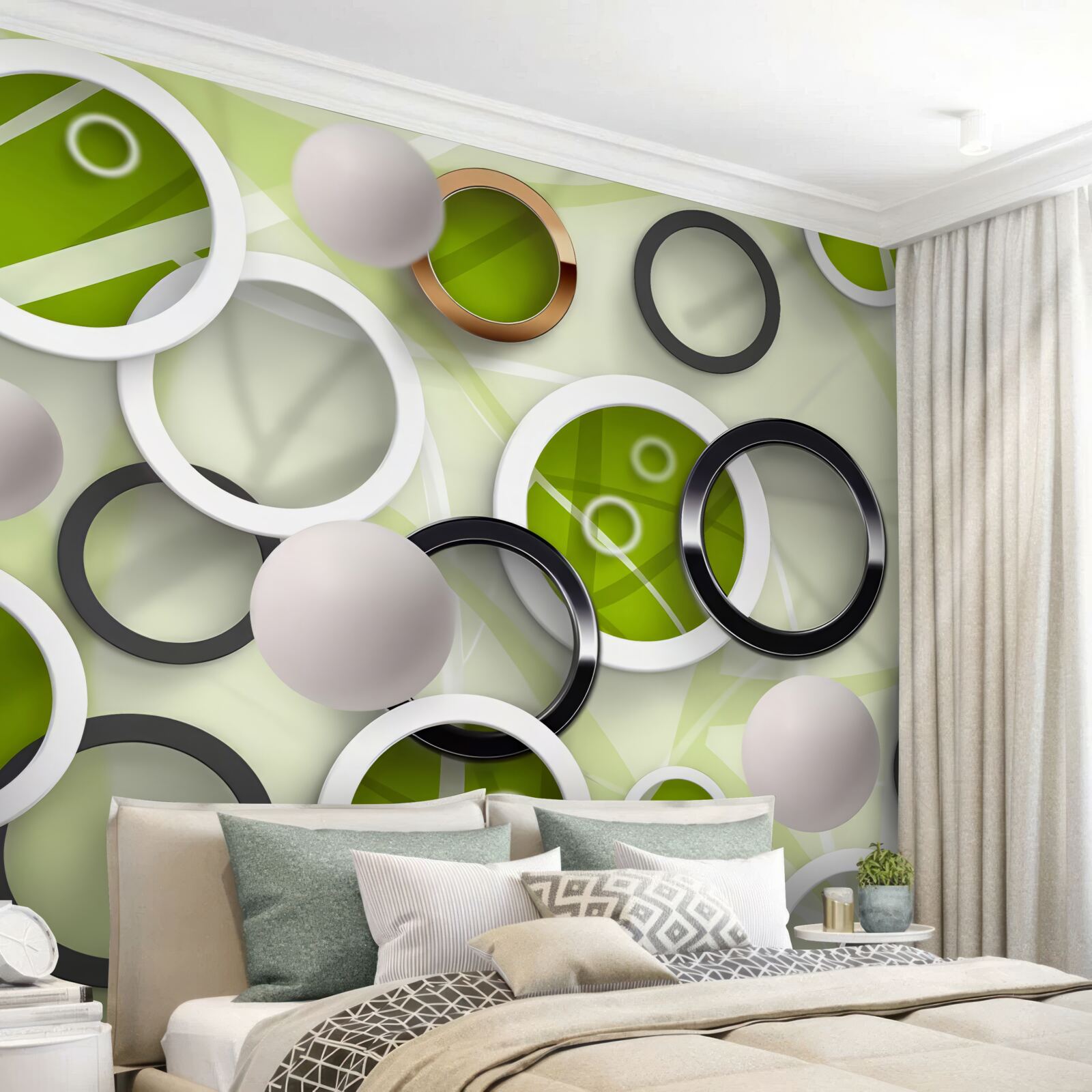 Papier peint roues en différentes couleurs et tailles