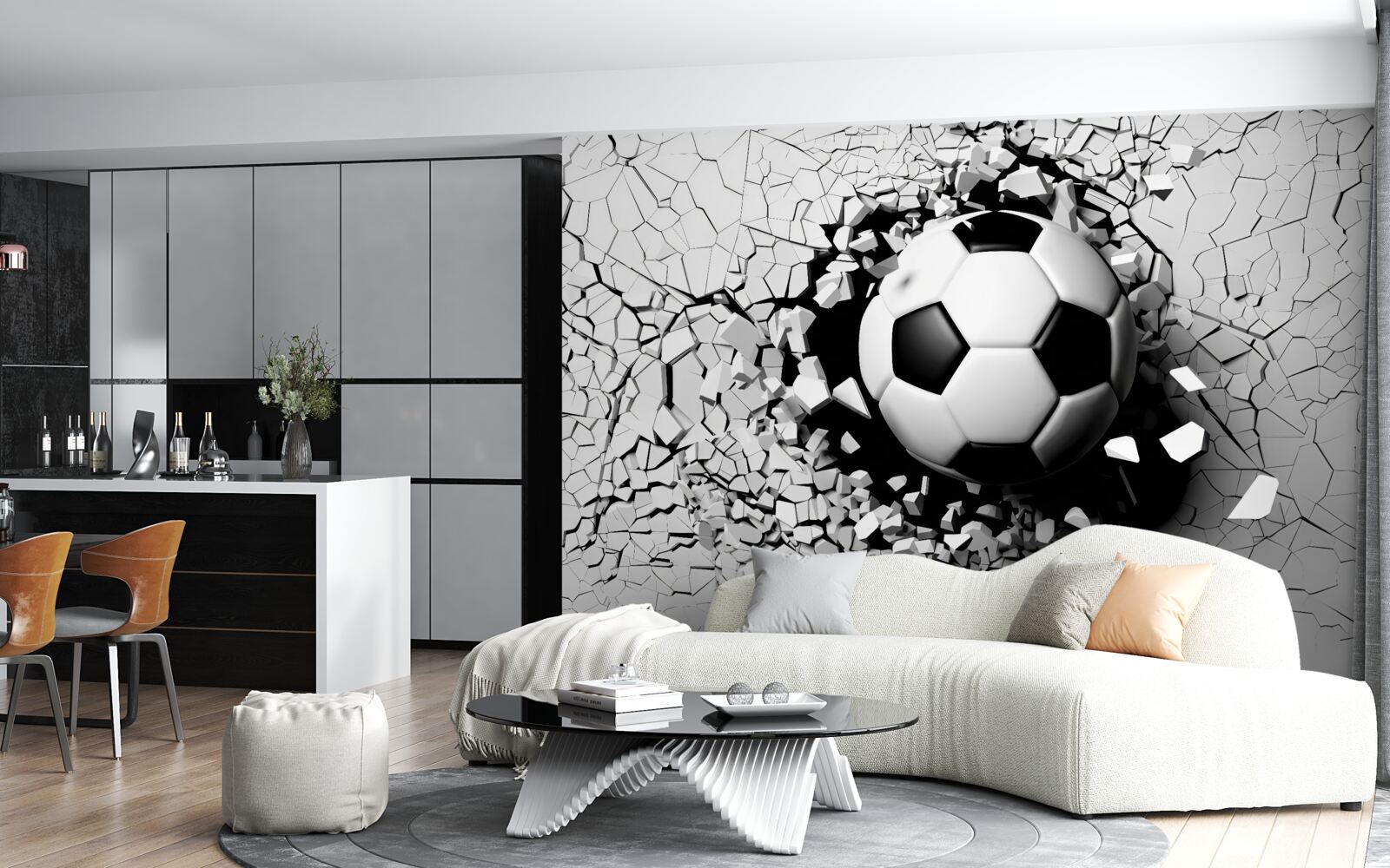 Papier peint le football franchit la barrière