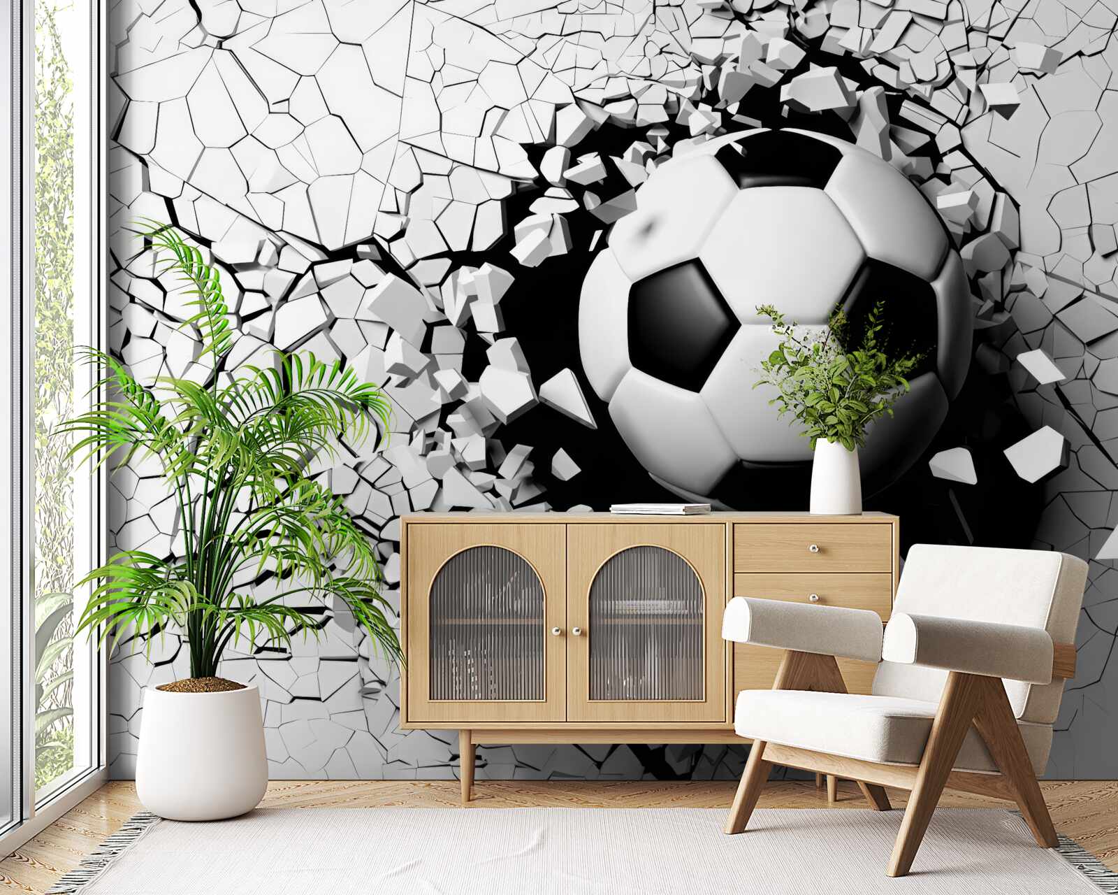 Papier peint le football franchit la barrière