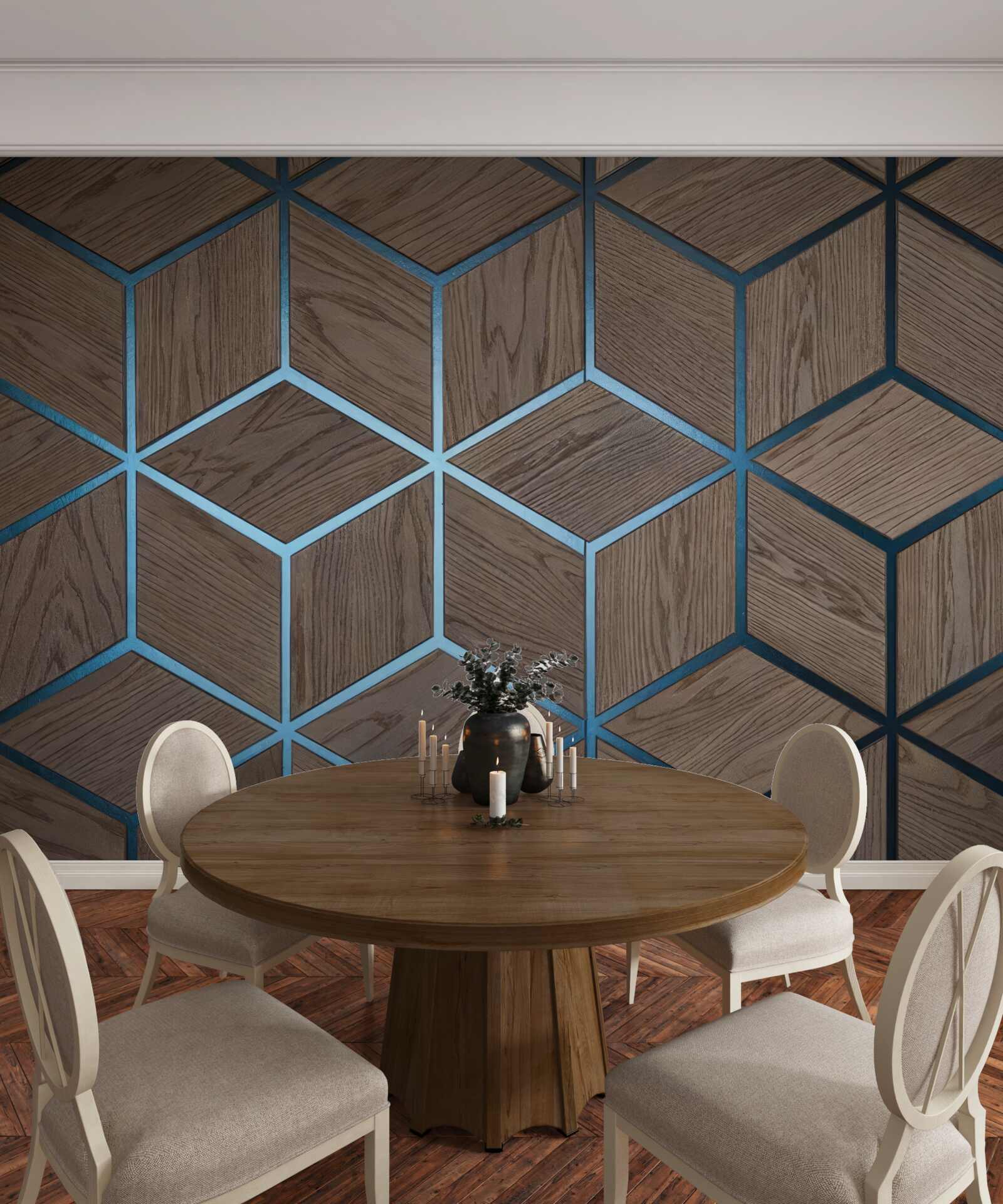 Papier peint fond avec motif de parquet