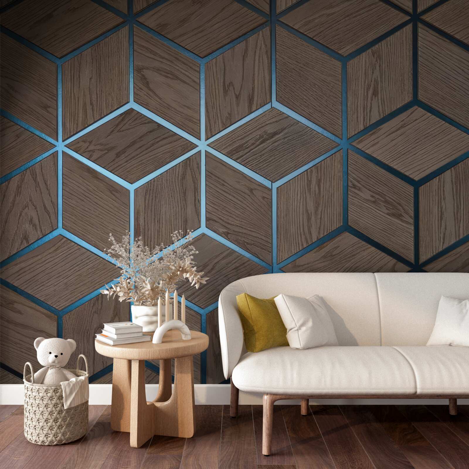 Papier peint fond avec motif de parquet