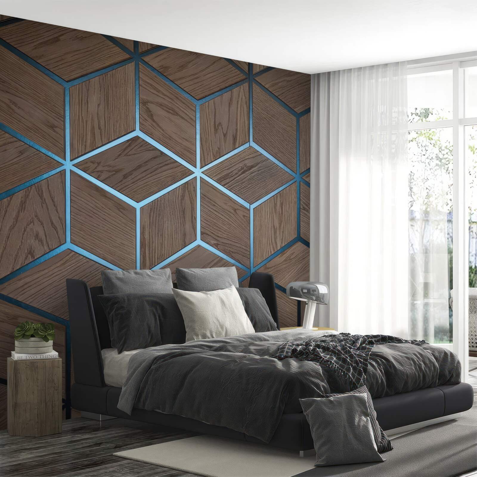 Papier peint fond avec motif de parquet