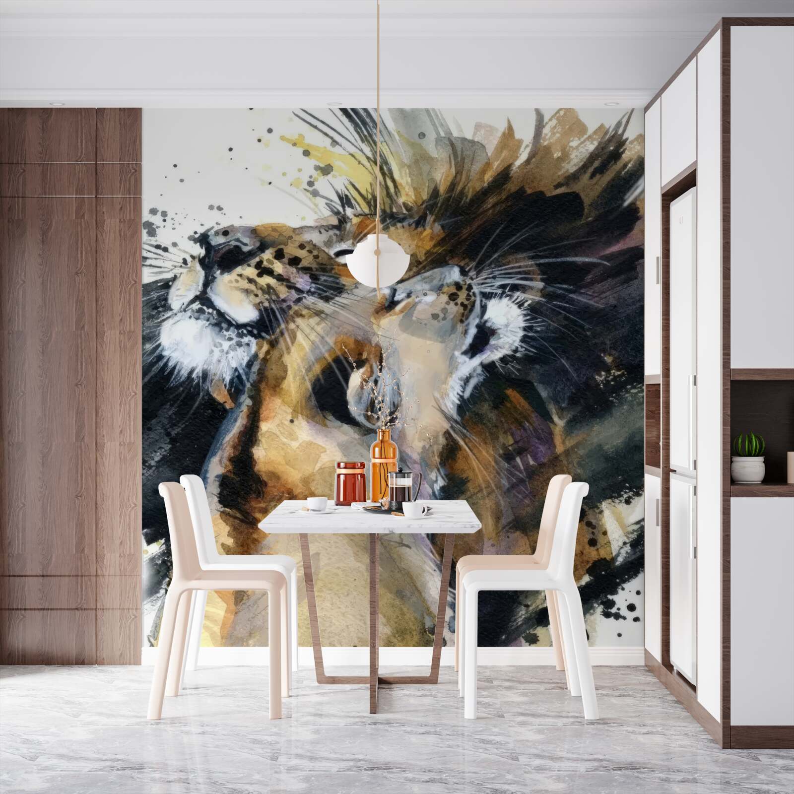 Papier peint images du lion et de la lionne