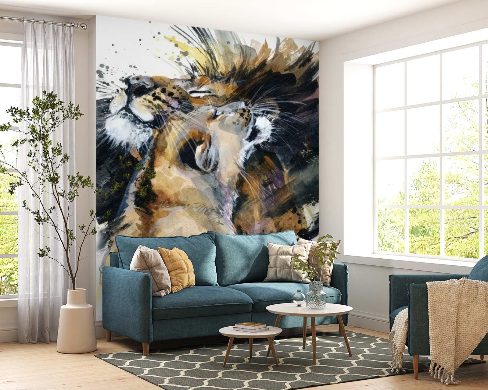 Papier peint images du lion et de la lionne