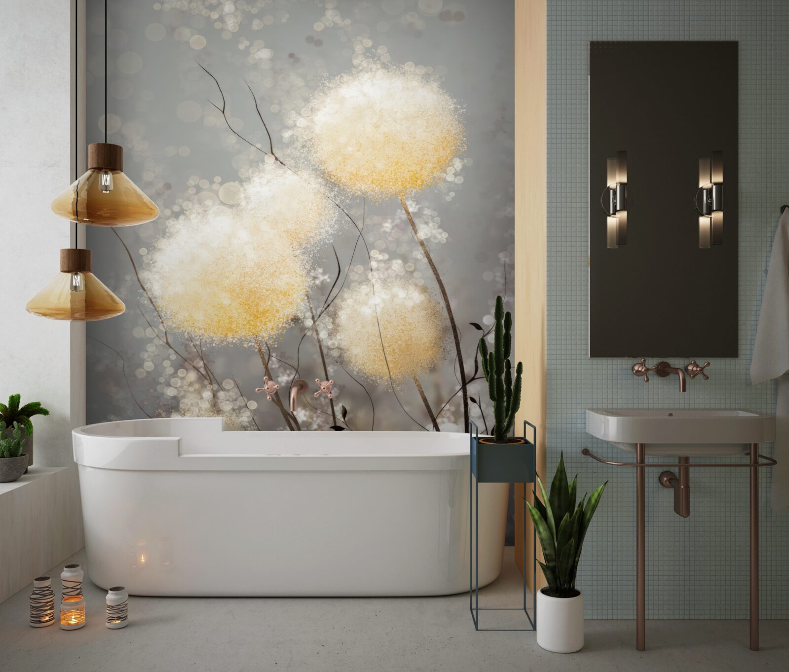 Papier peint plante unique