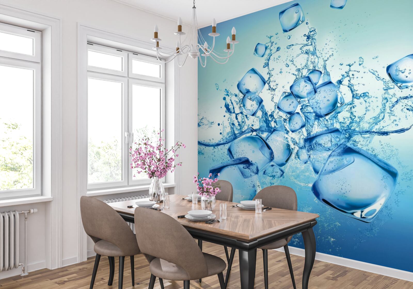 Papier peint glaçons liquides