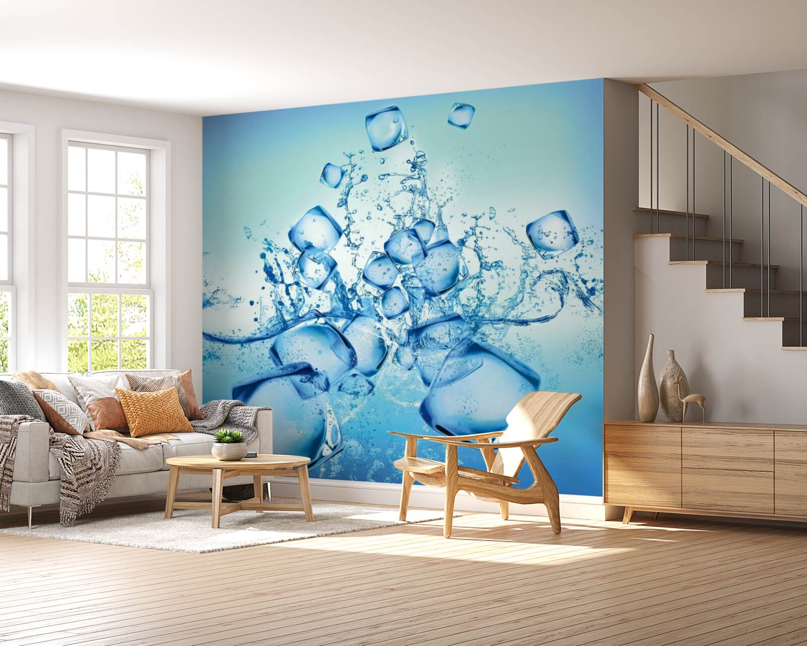 Papier peint glaçons liquides