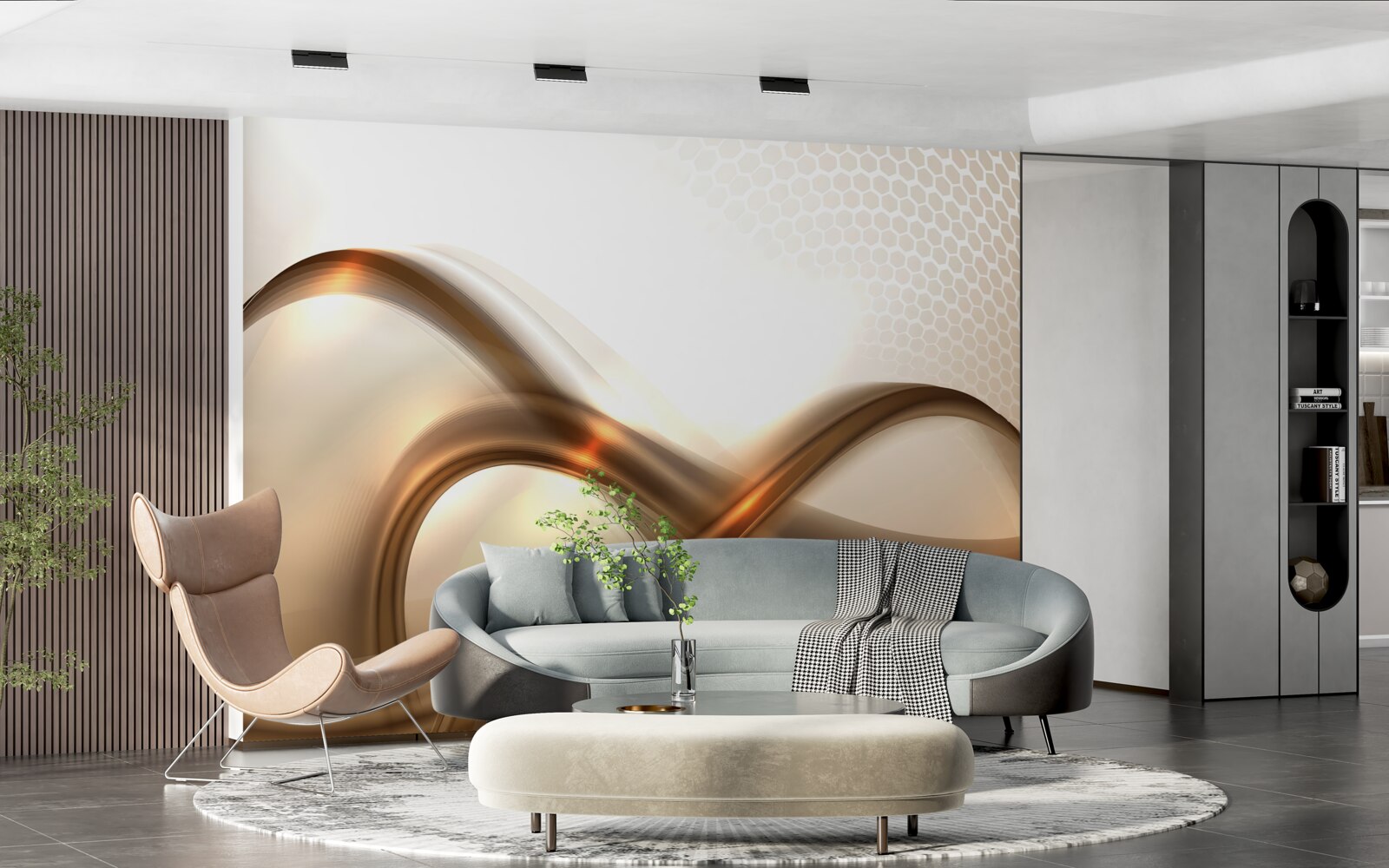 Papier peint les lignes sont courbées comme de l'or