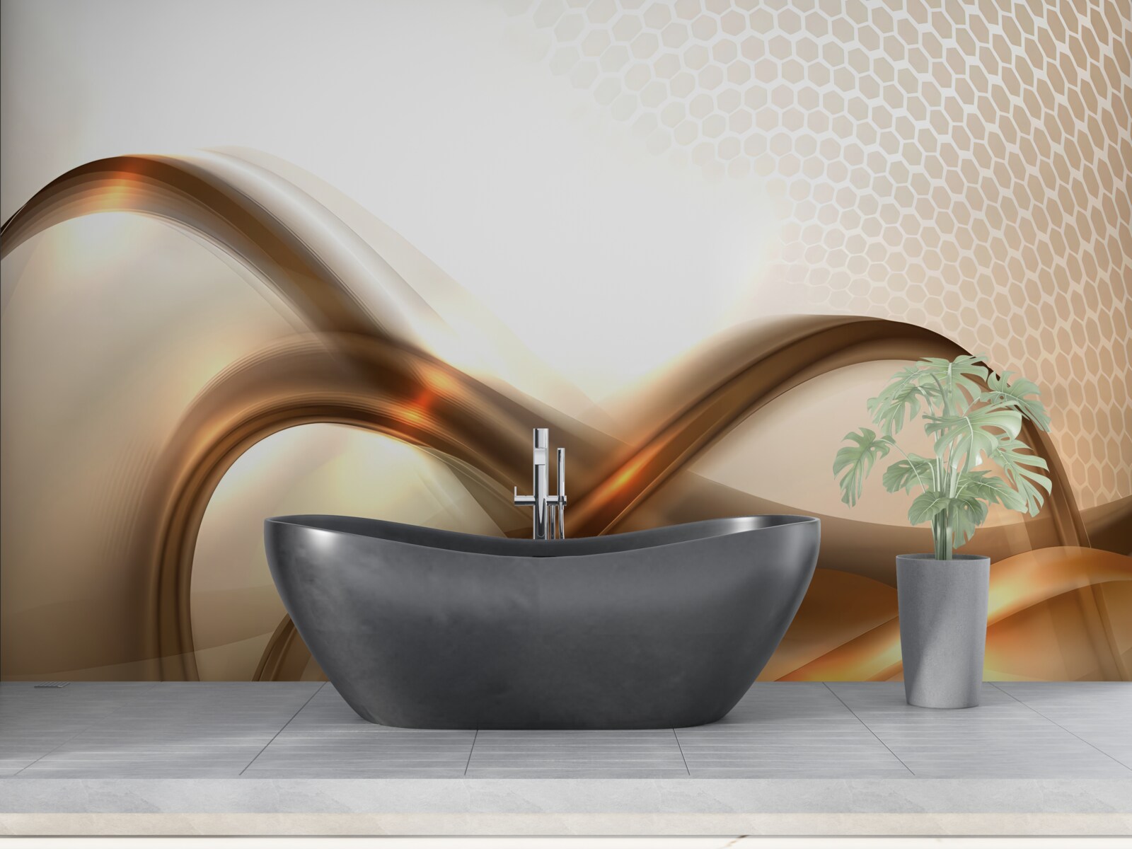 Papier peint les lignes sont courbées comme de l'or