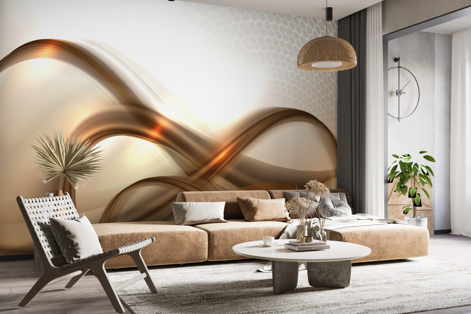 Papier peint les lignes sont courbées comme de l'or