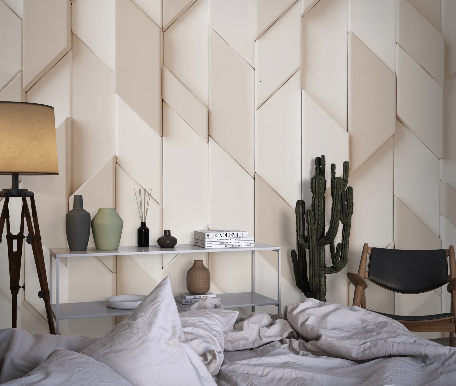 Papier peint formes tridimensionnelles à quatre faces