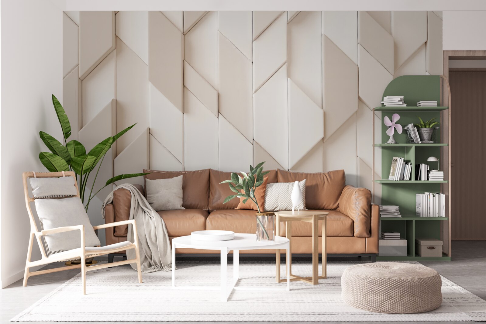 Papier peint formes tridimensionnelles à quatre faces