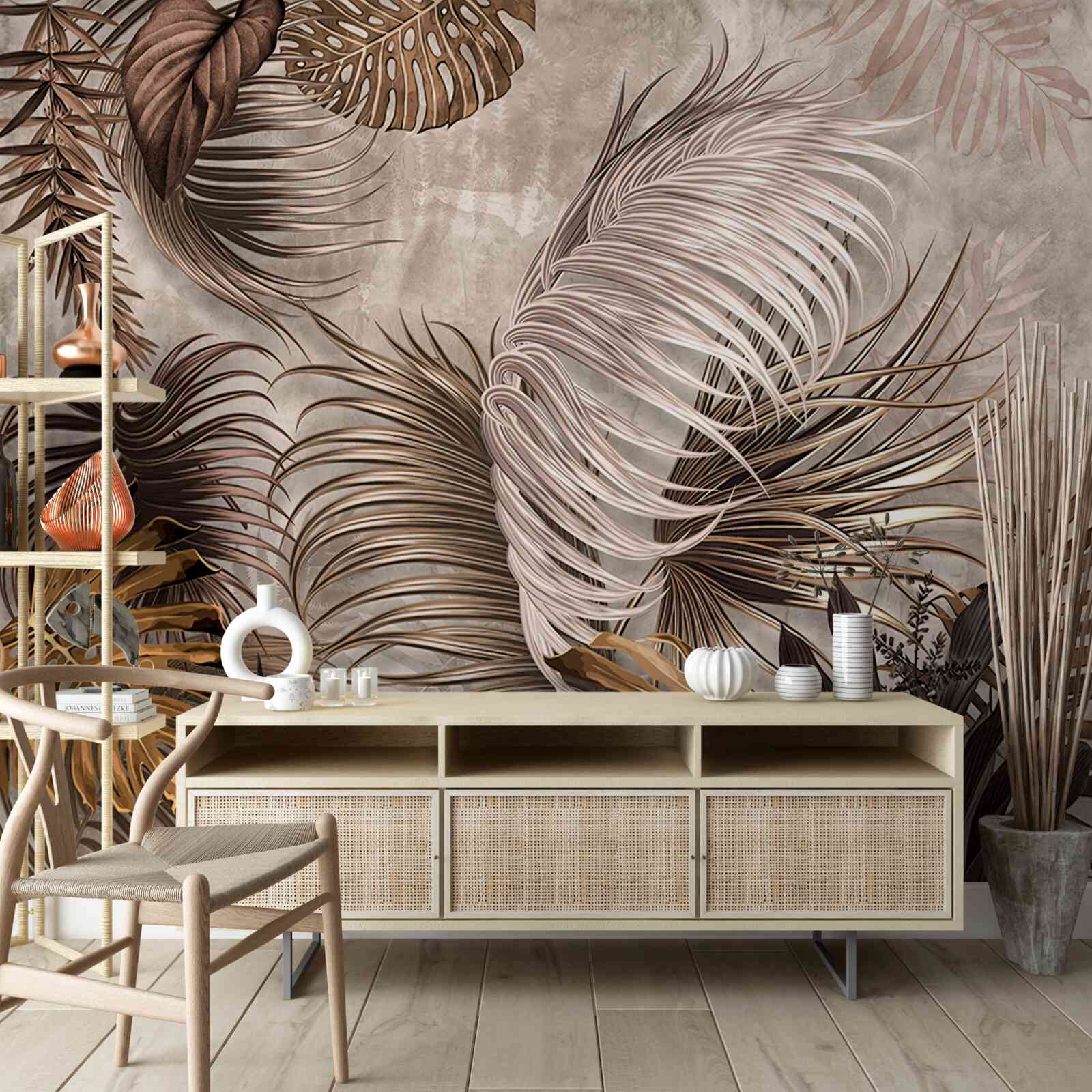 Papier peint grande feuille d'or