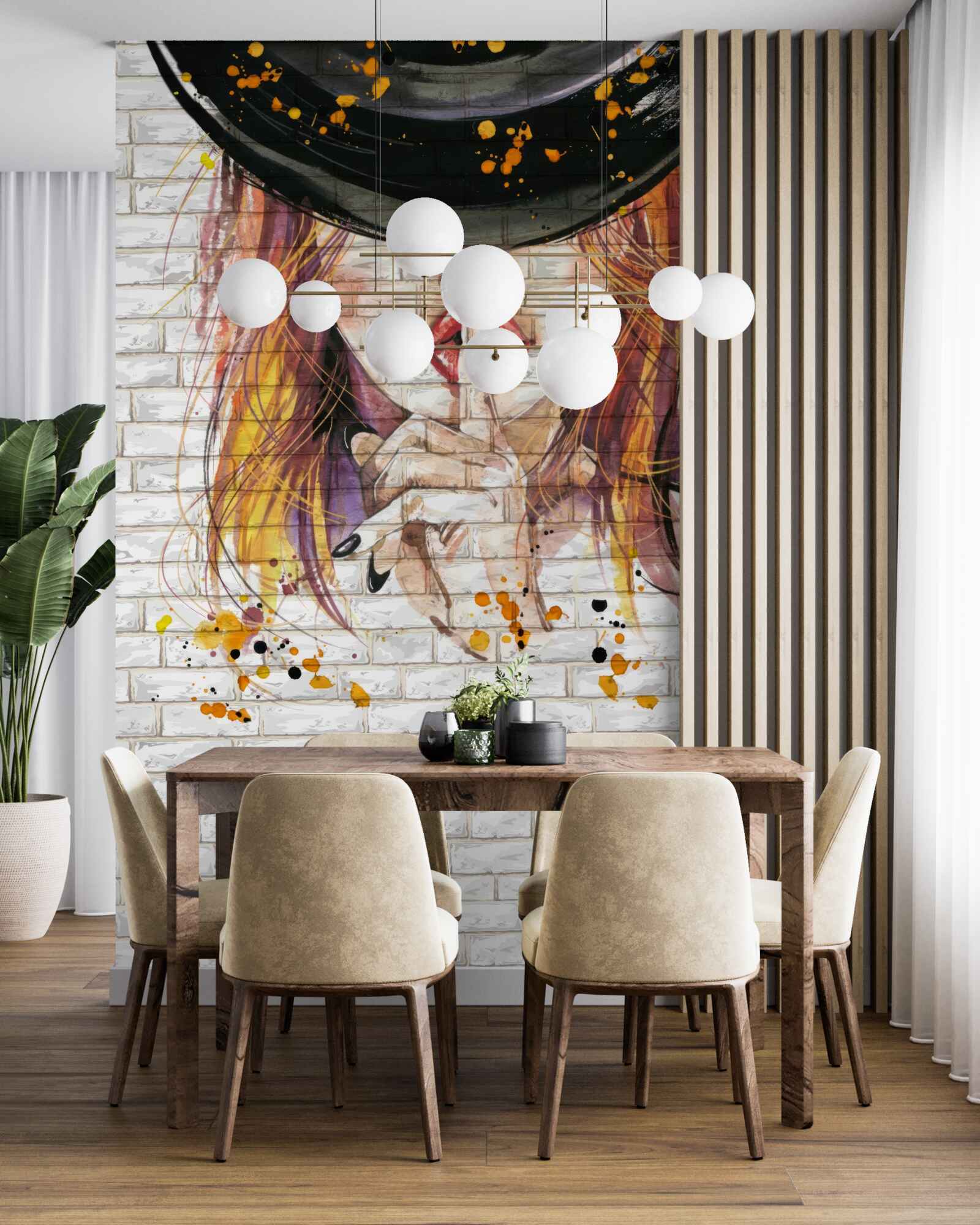 Papier peint la fille au chapeau se couvre la bouche avec son doigt