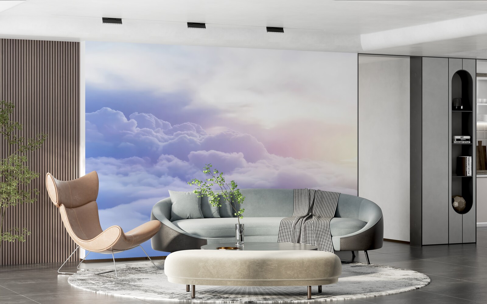 Papier peint nuages épais