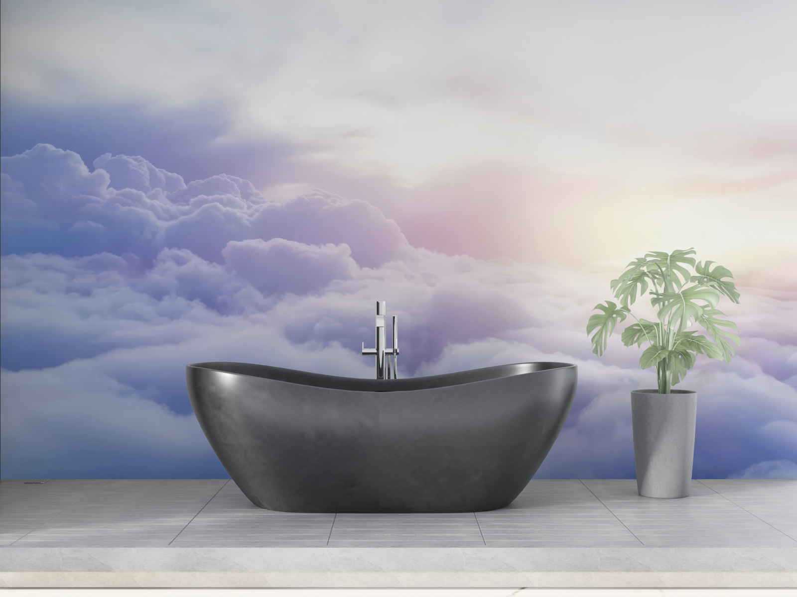 Papier peint nuages épais