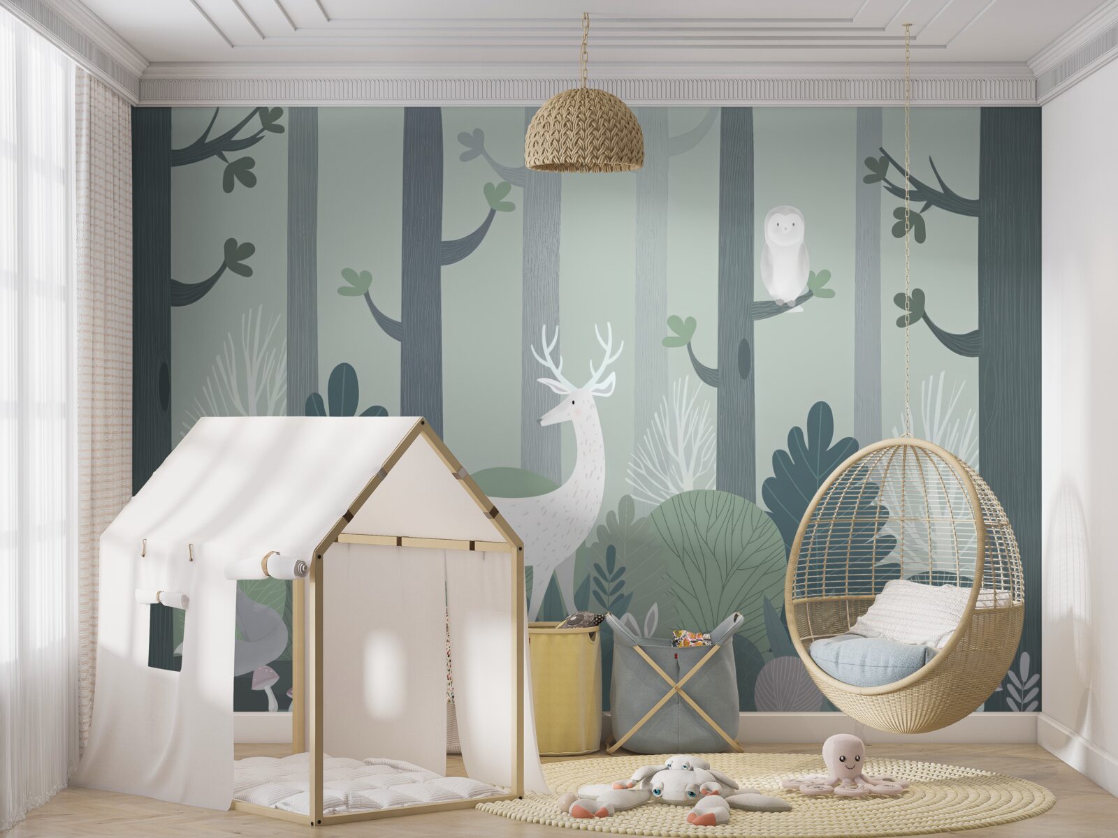 Papier peint animaux dans le maquis sombre