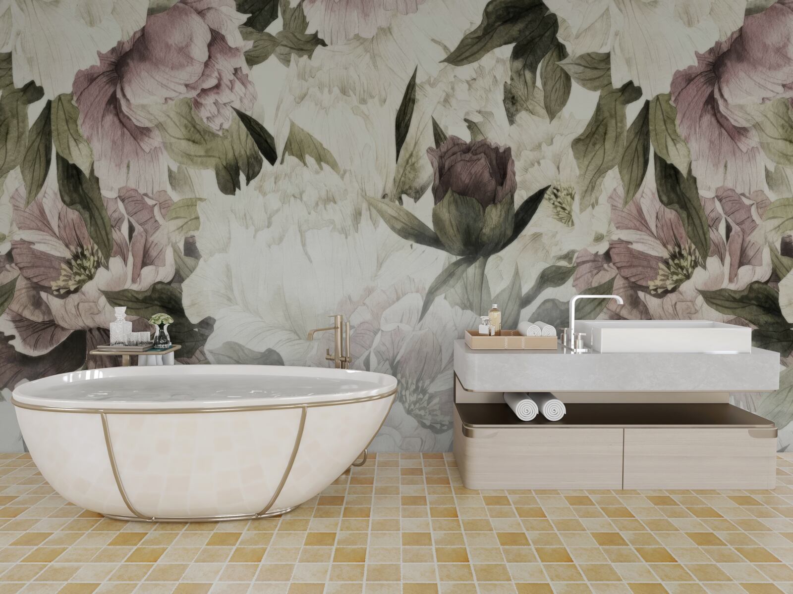 Papier peint images de diverses grandes fleurs