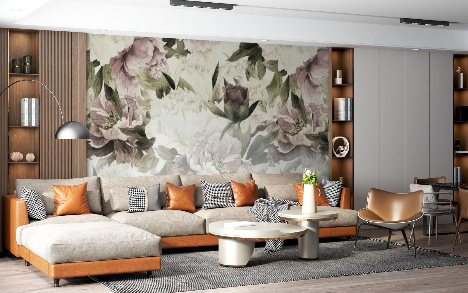 Papier peint images de diverses grandes fleurs