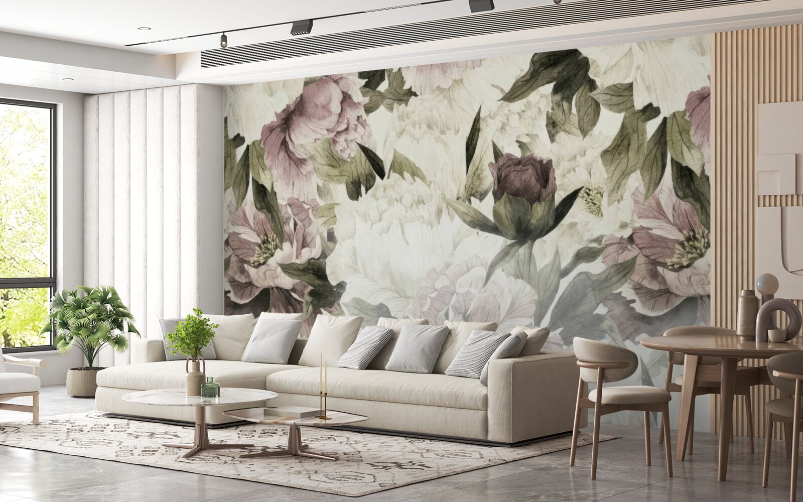 Papier peint images de diverses grandes fleurs