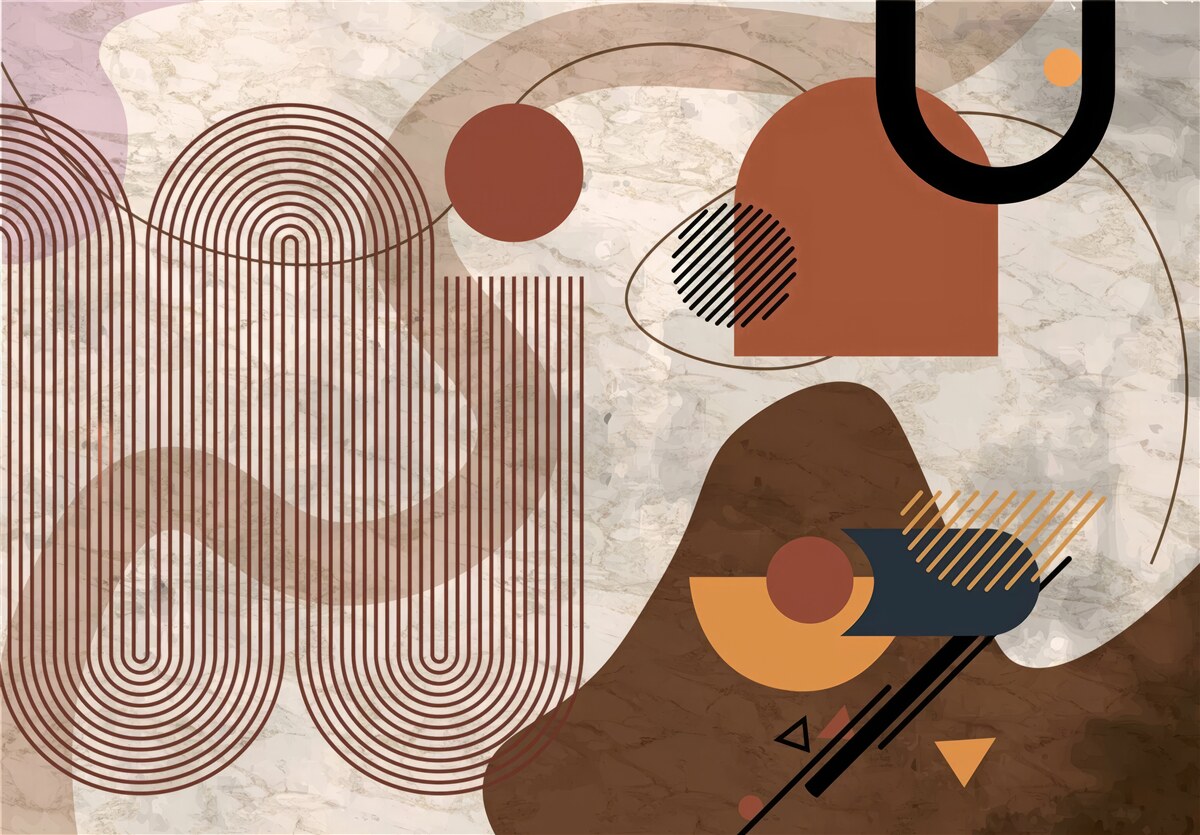 Papier peint couleurs sombres dans un style abstrait