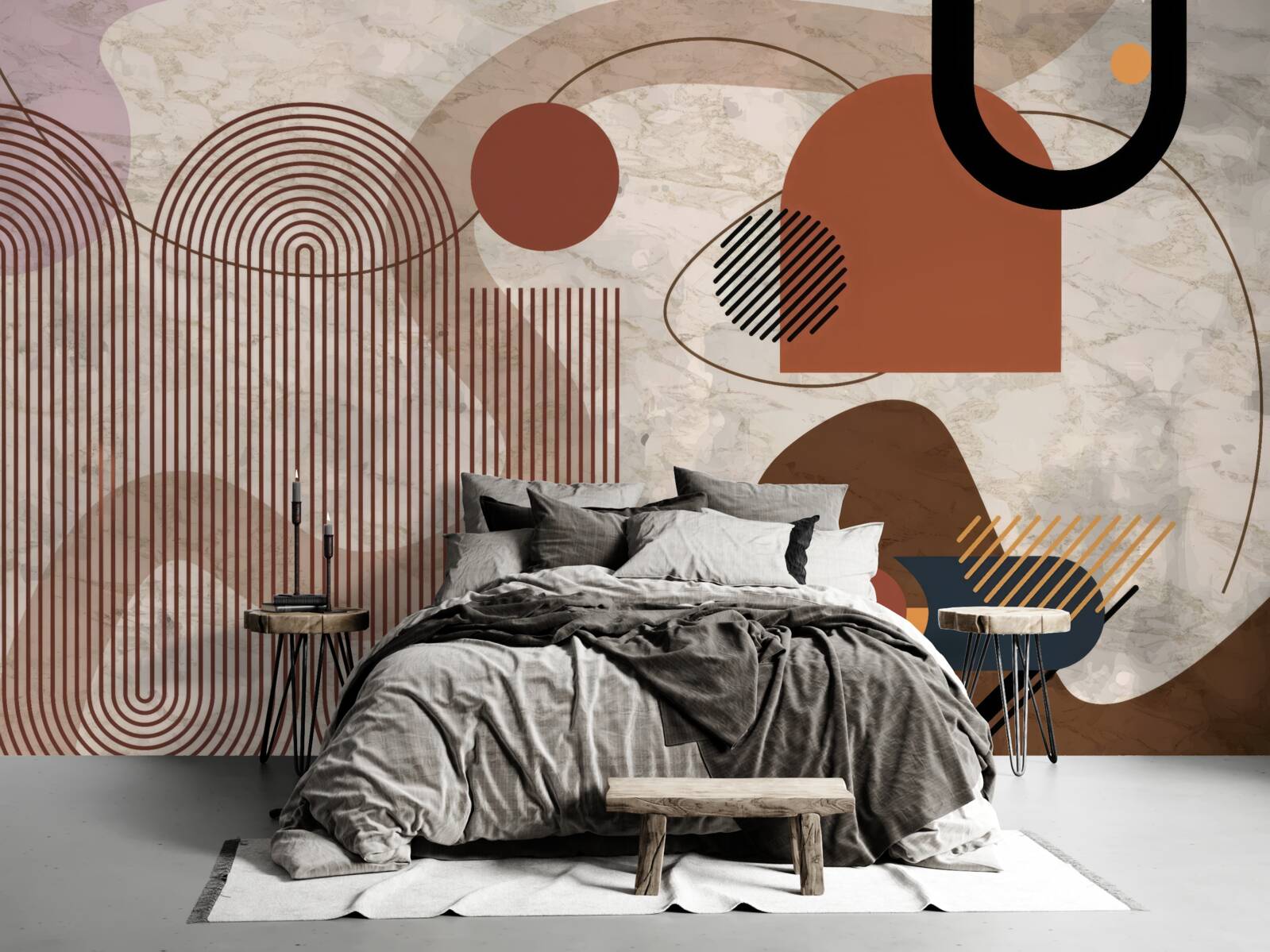 Papier peint couleurs sombres dans un style abstrait