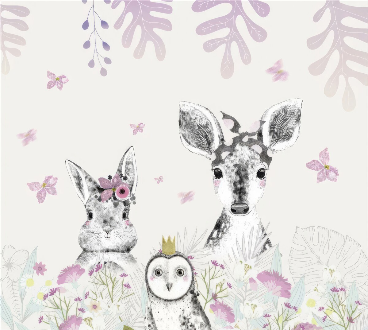 Papier peint fond lumineux avec des images d'animaux