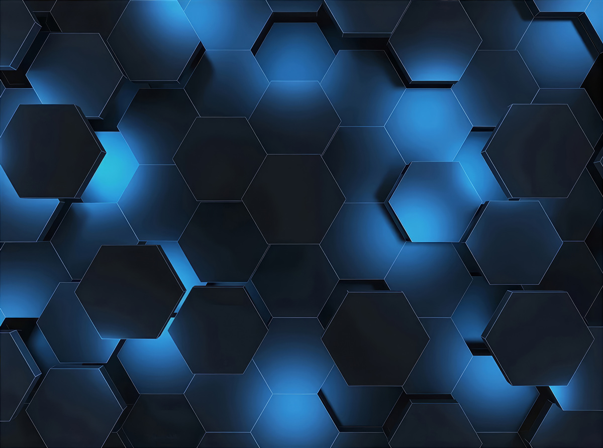 Papier peint les hexagones sont bleu foncé