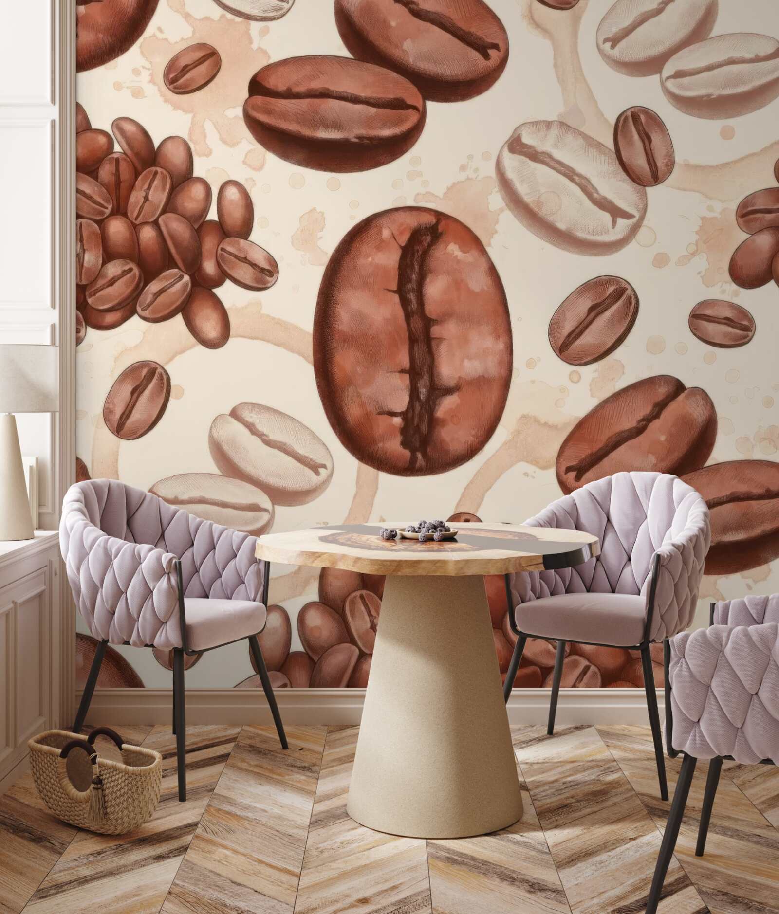 Papier peint grains de café