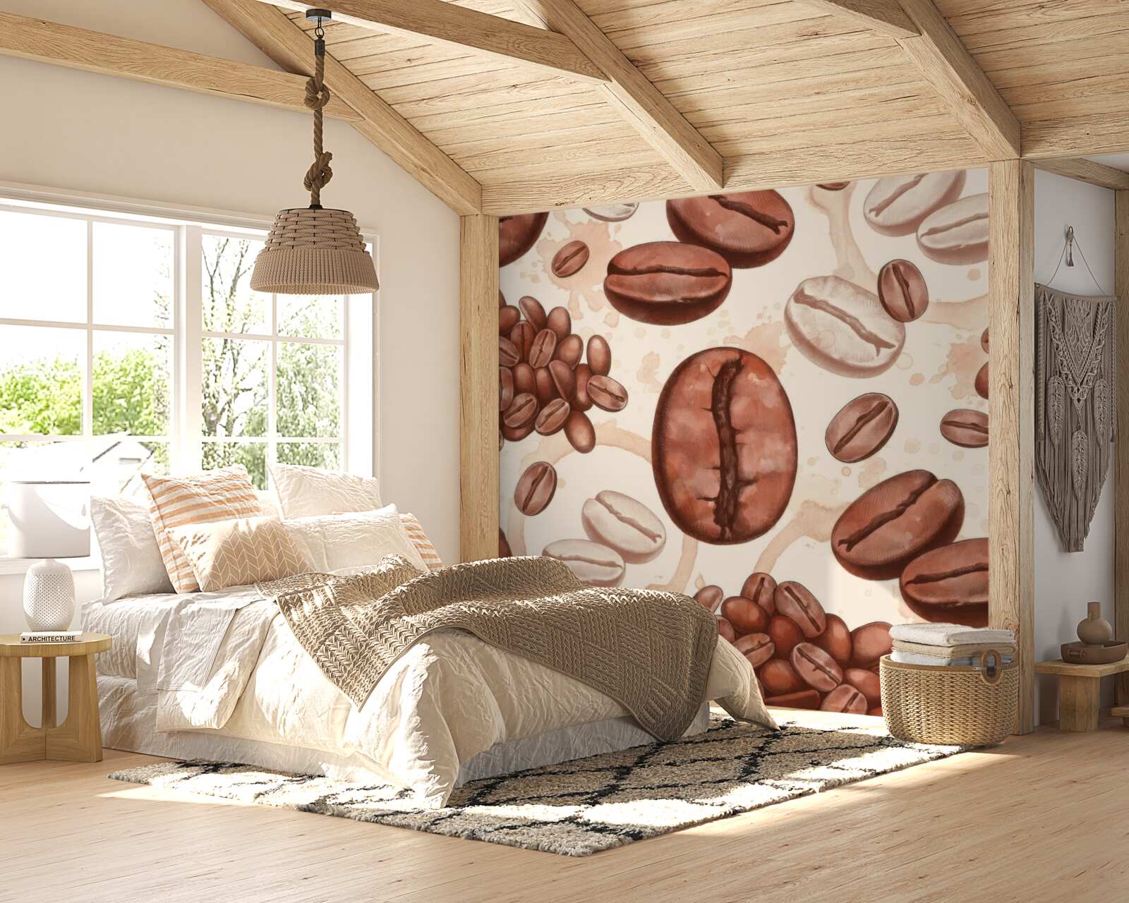 Papier peint grains de café