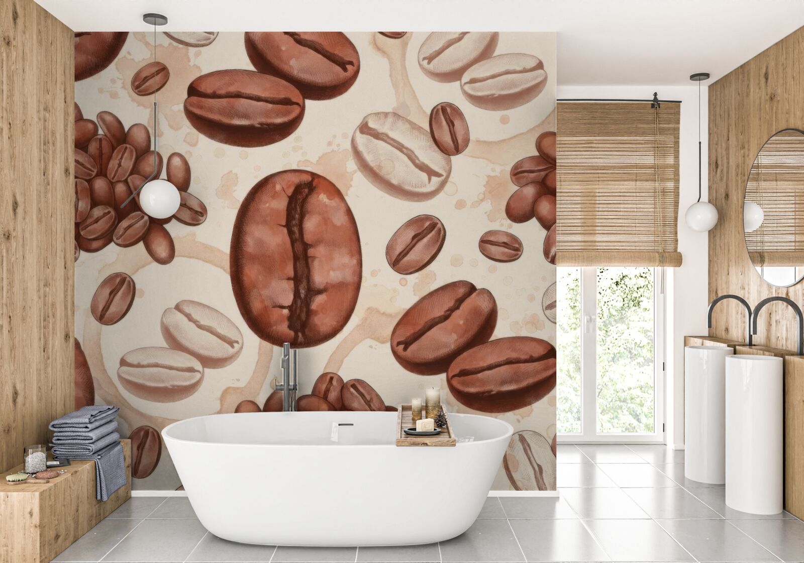 Papier peint grains de café