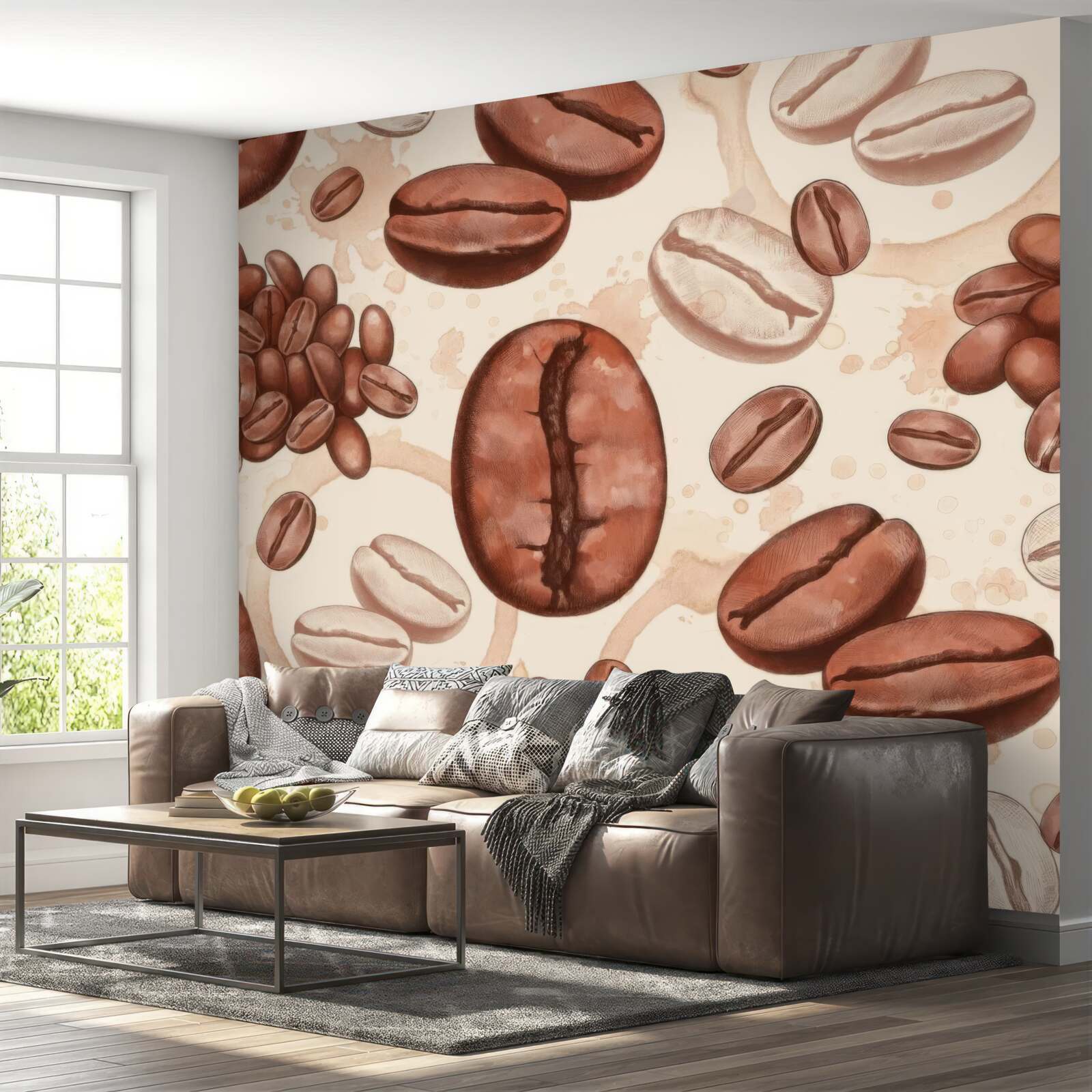 Papier peint grains de café