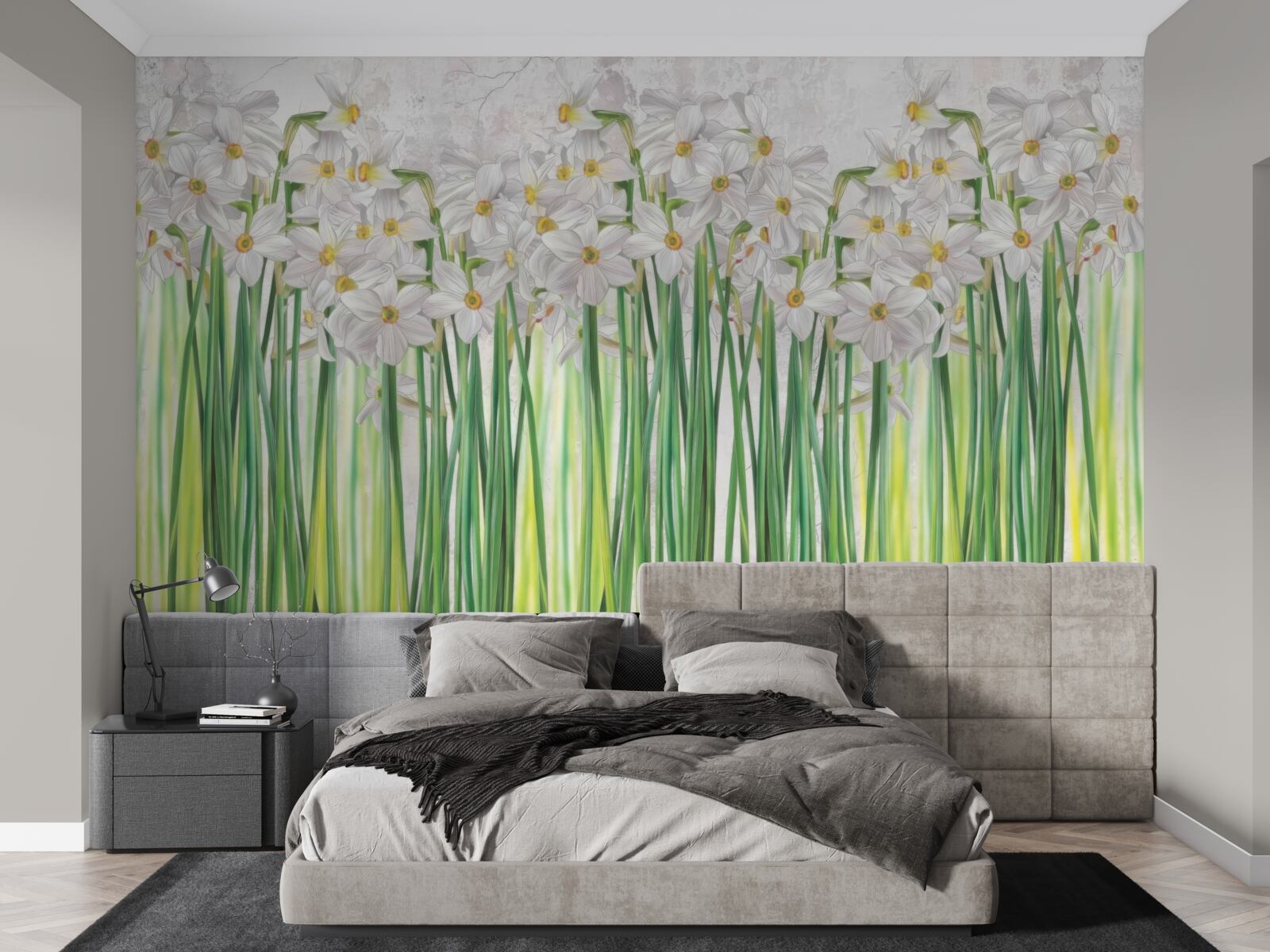 Papier peint les fleurs de jonquilles sont blanches