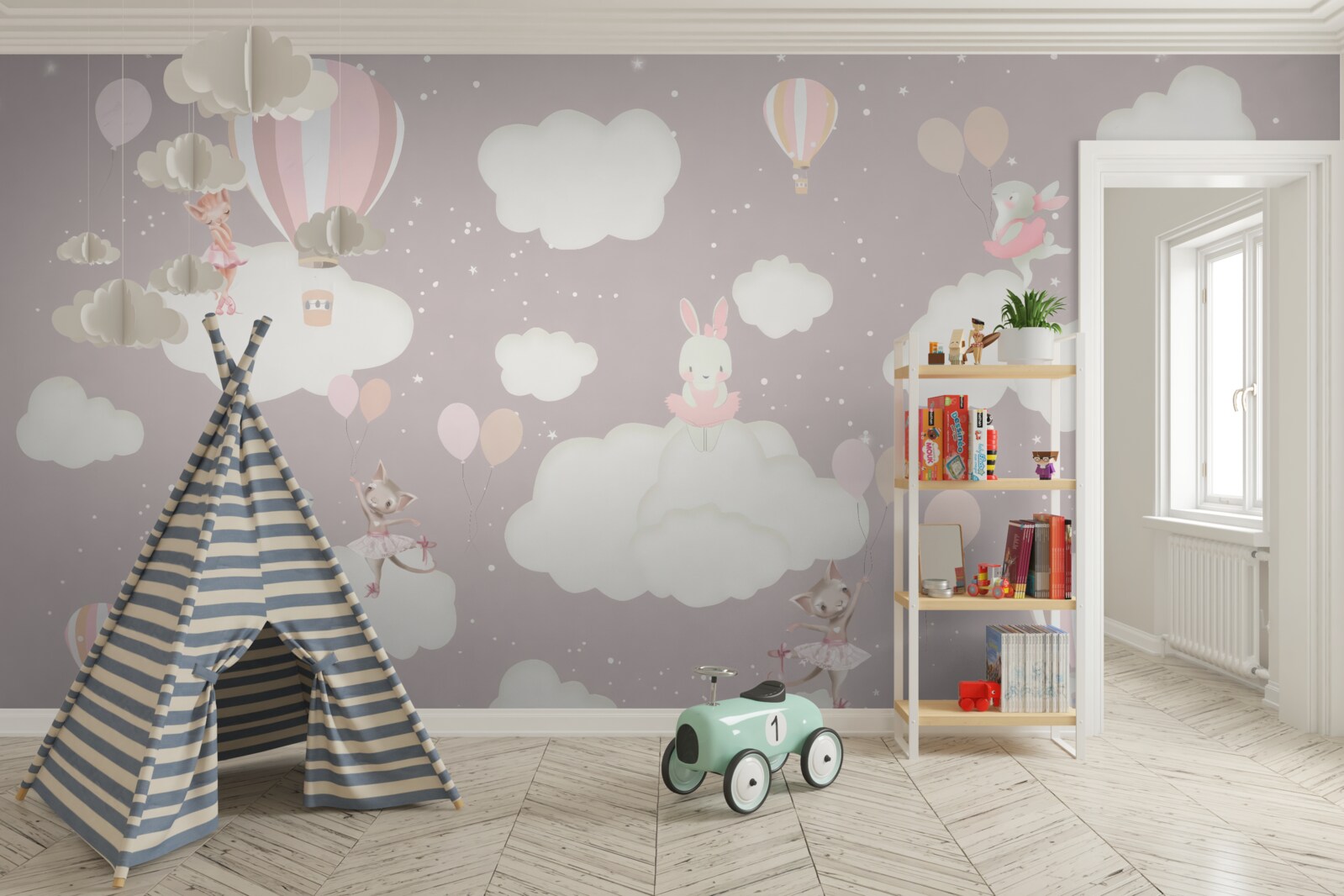 Papier peint les nuages sont devenus un terrain de jeu pour les animaux