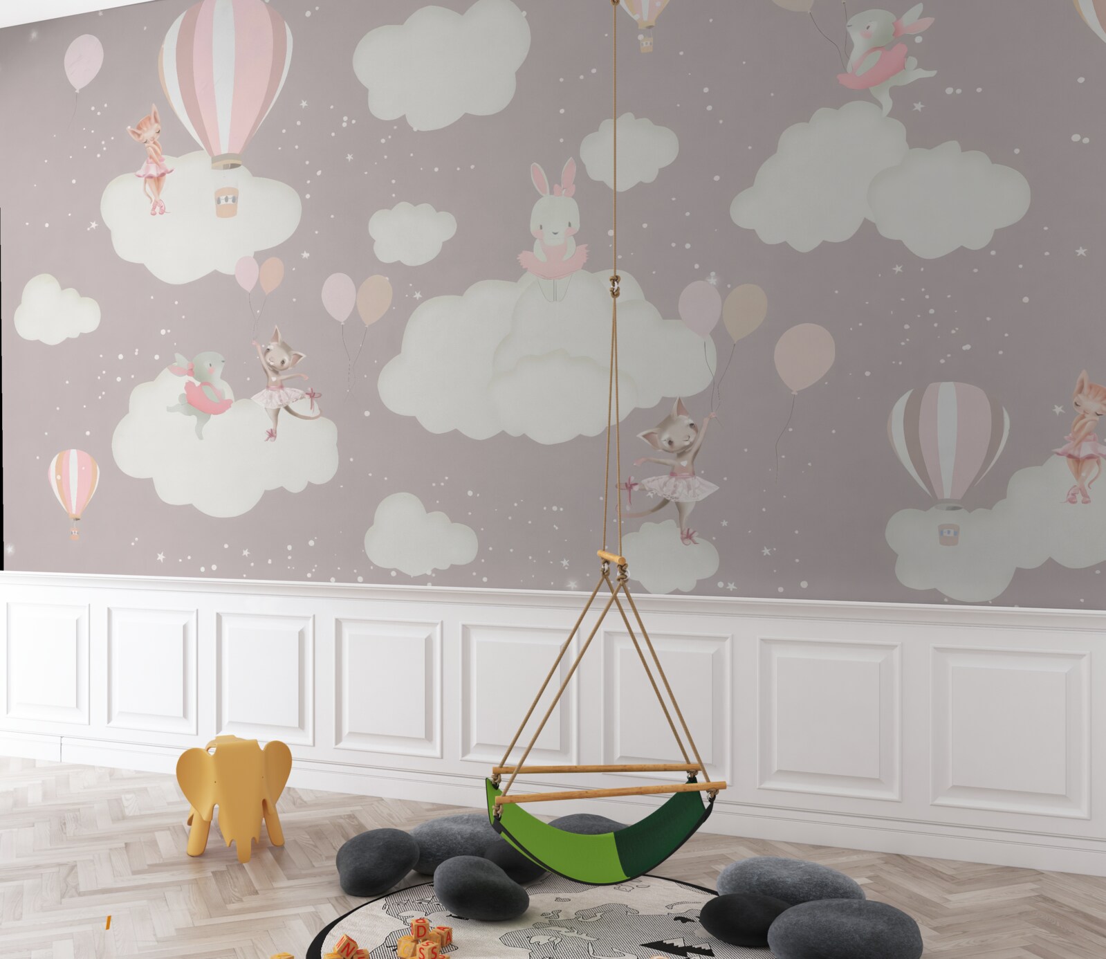 Papier peint les nuages sont devenus un terrain de jeu pour les animaux