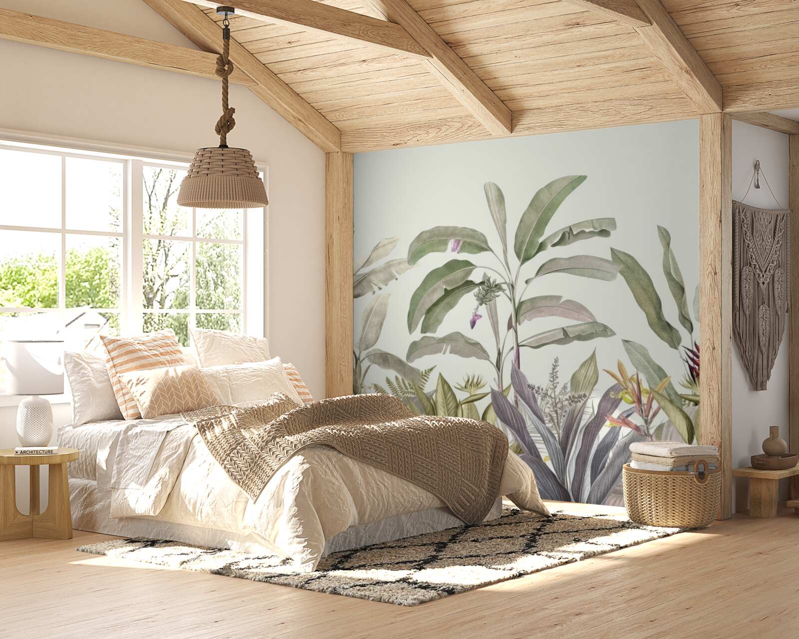 Papier peint des plantes et des feuilles clairsemées