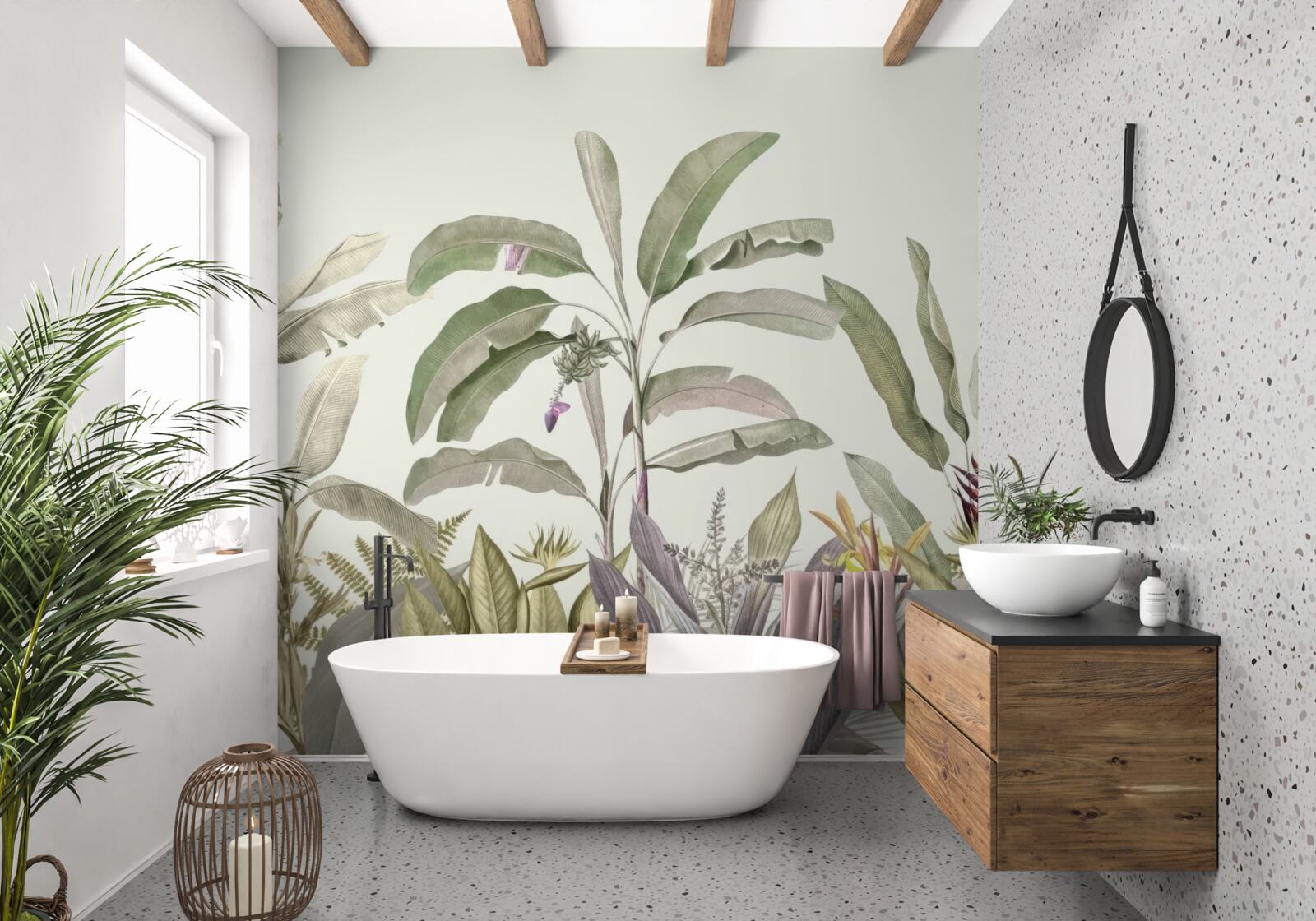 Papier peint des plantes et des feuilles clairsemées