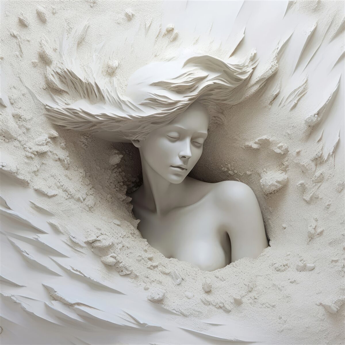 Papier peint jeune femme aux boucles libres