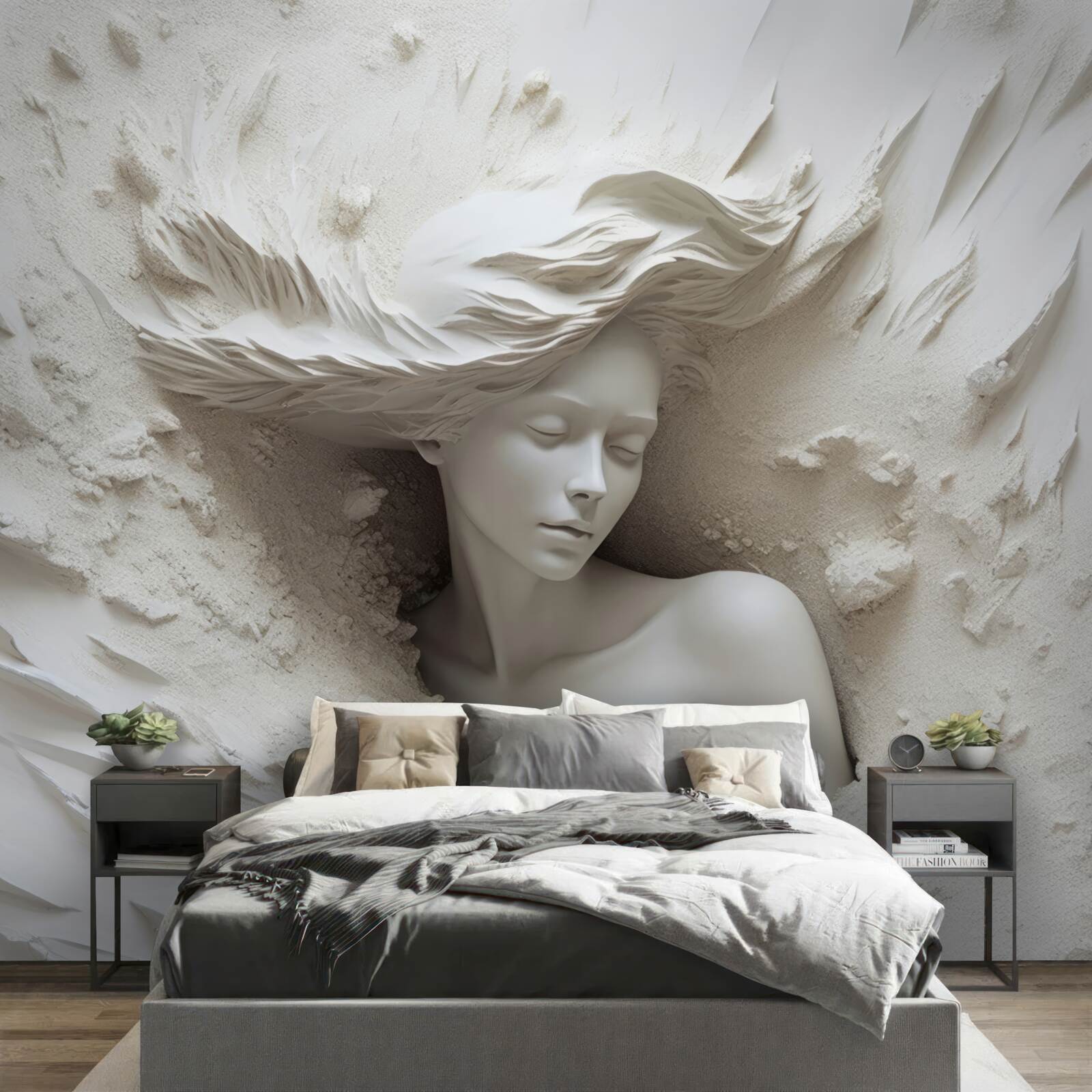 Papier peint jeune femme aux boucles libres