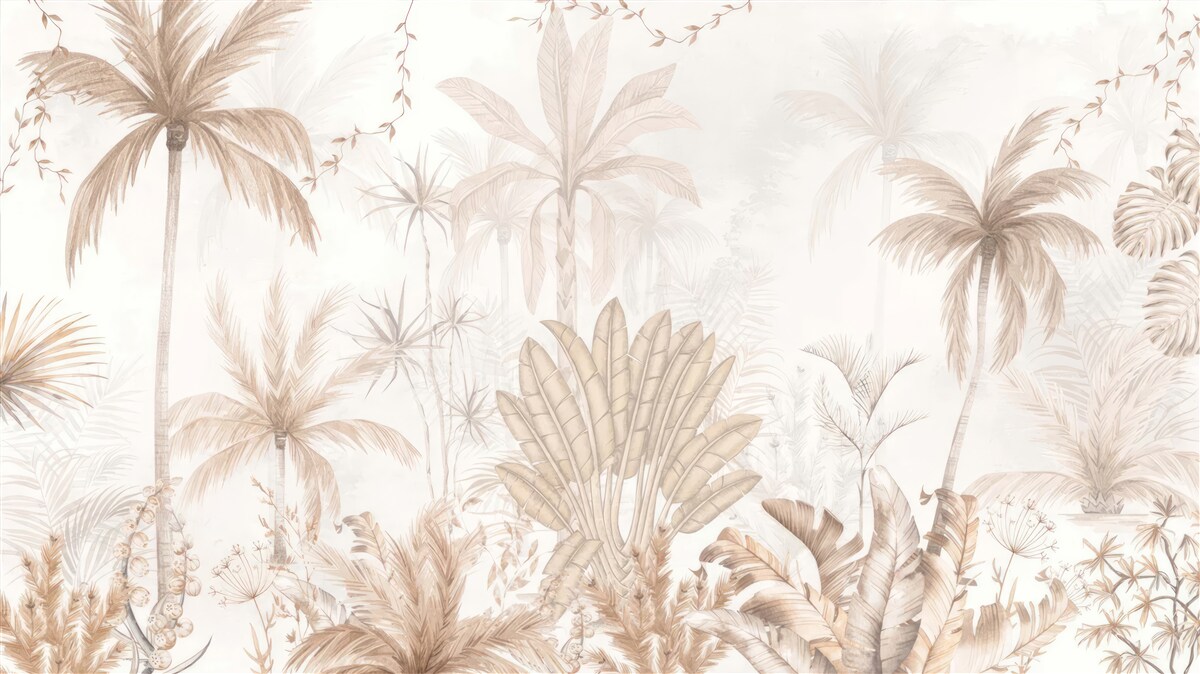 Papier peint plantes dans les tons de brun