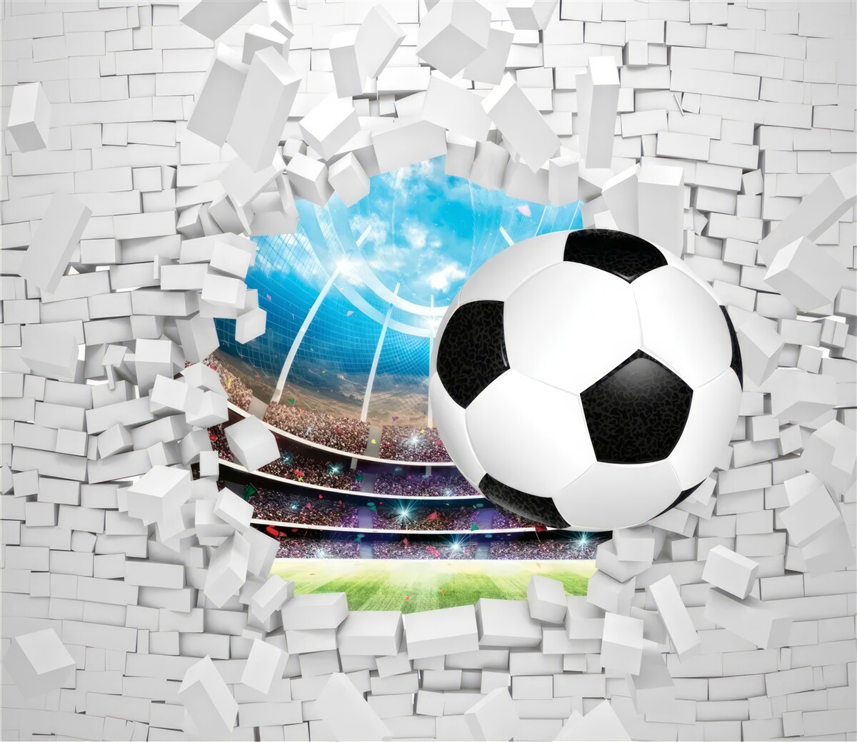 Papier peint terrain et ballon de football