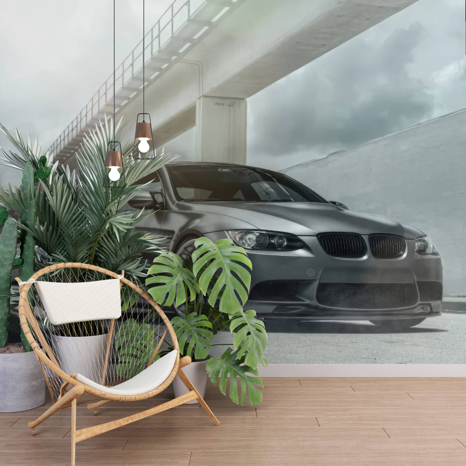 Papier peint la voiture est noire