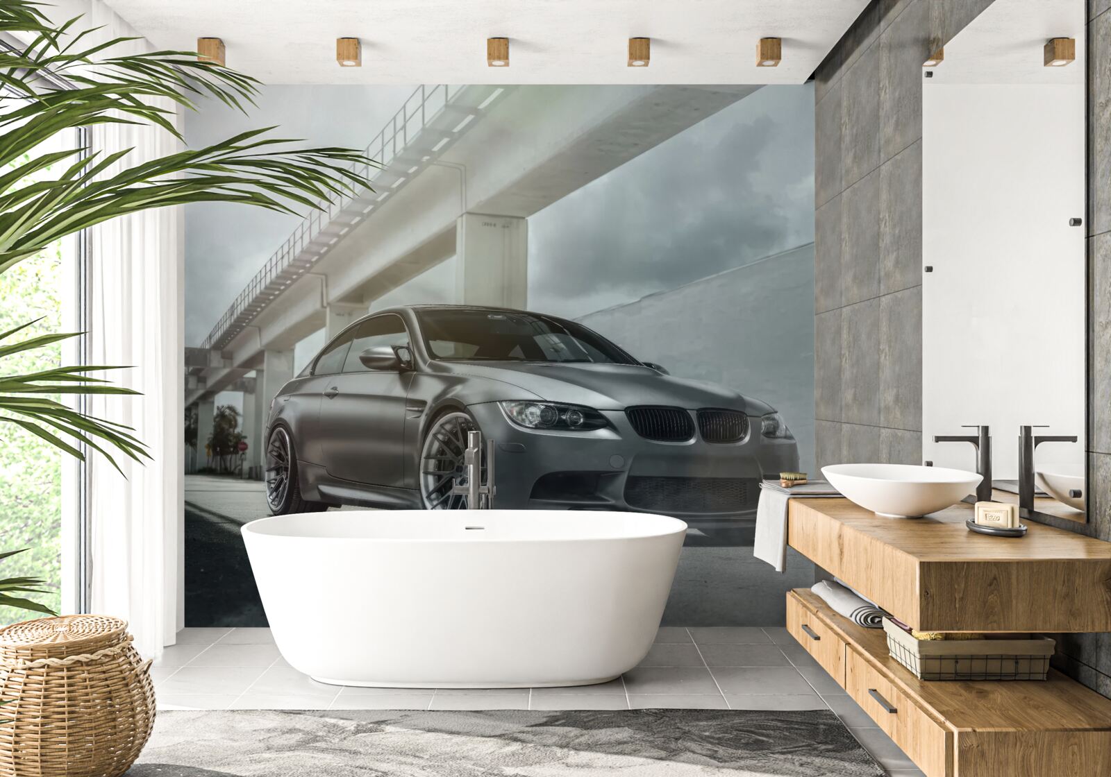 Papier peint la voiture est noire