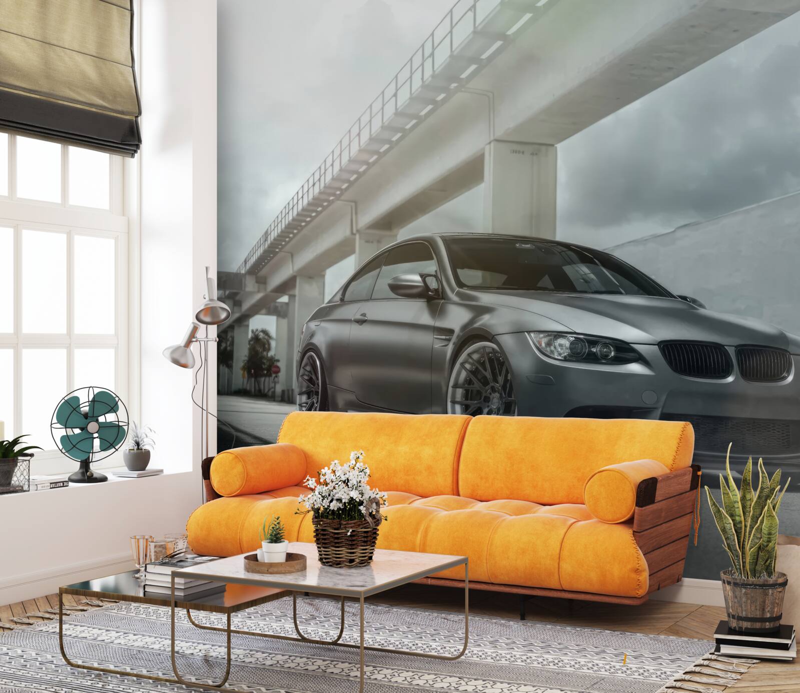 Papier peint la voiture est noire