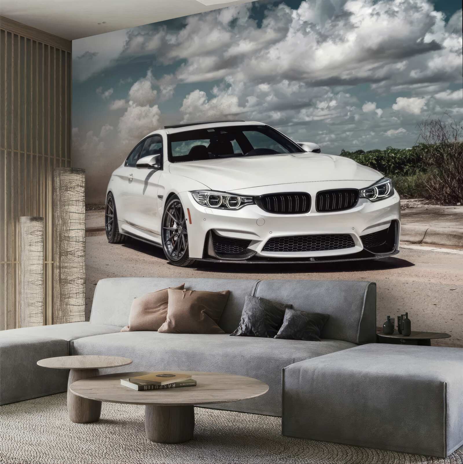 Papier peint la voiture est blanche