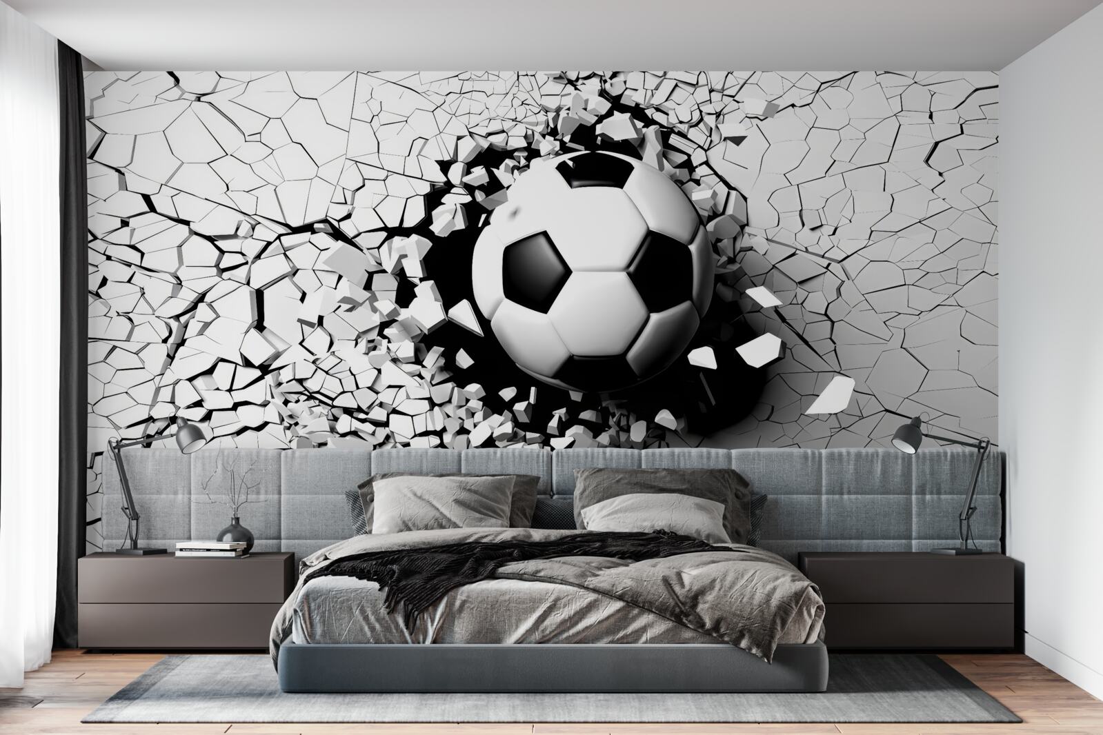 Papier peint le football franchit la barrière