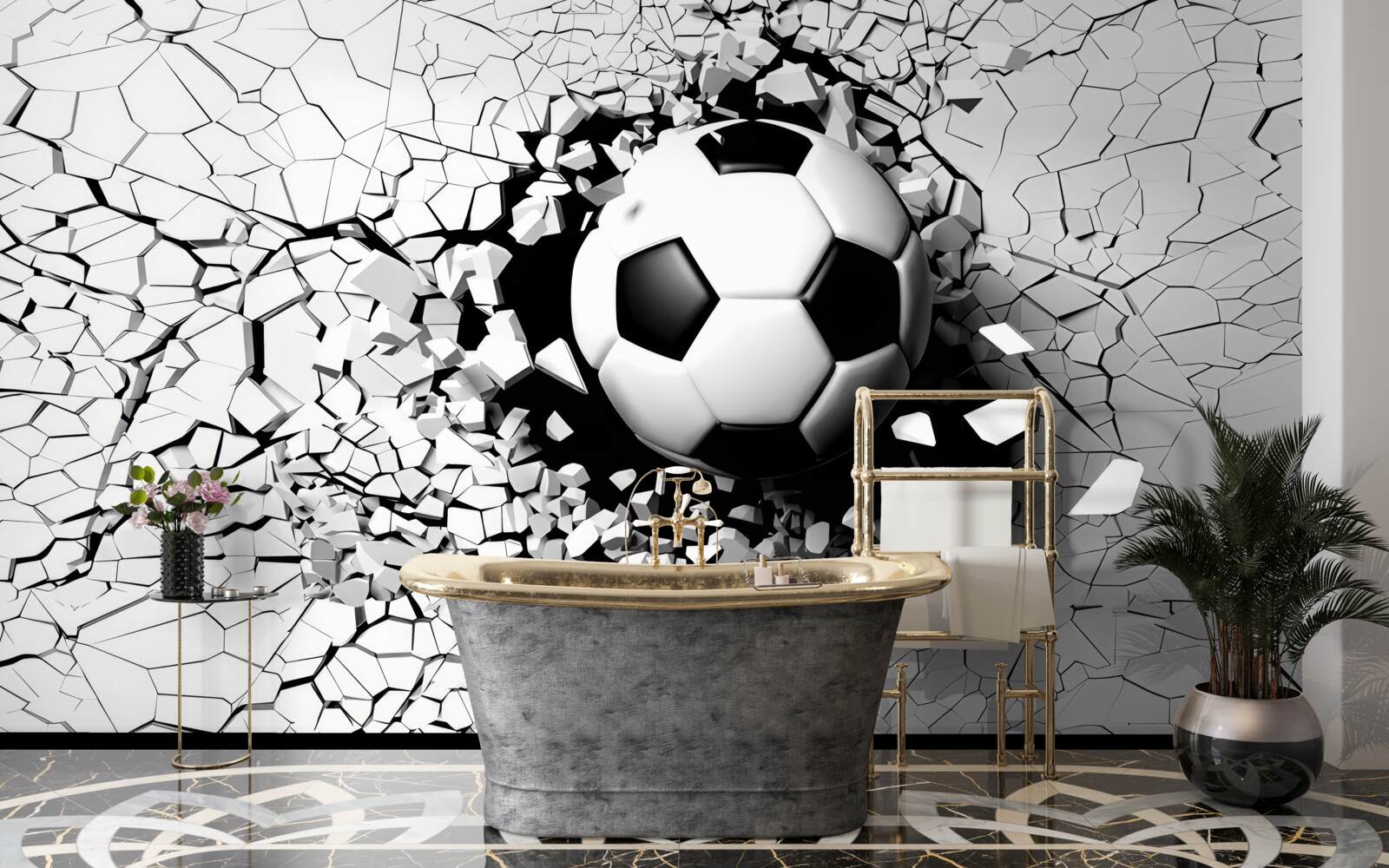 Papier peint le football franchit la barrière