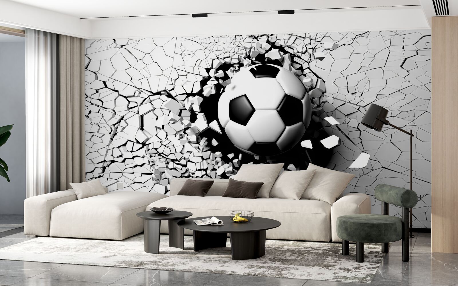 Papier peint le football franchit la barrière