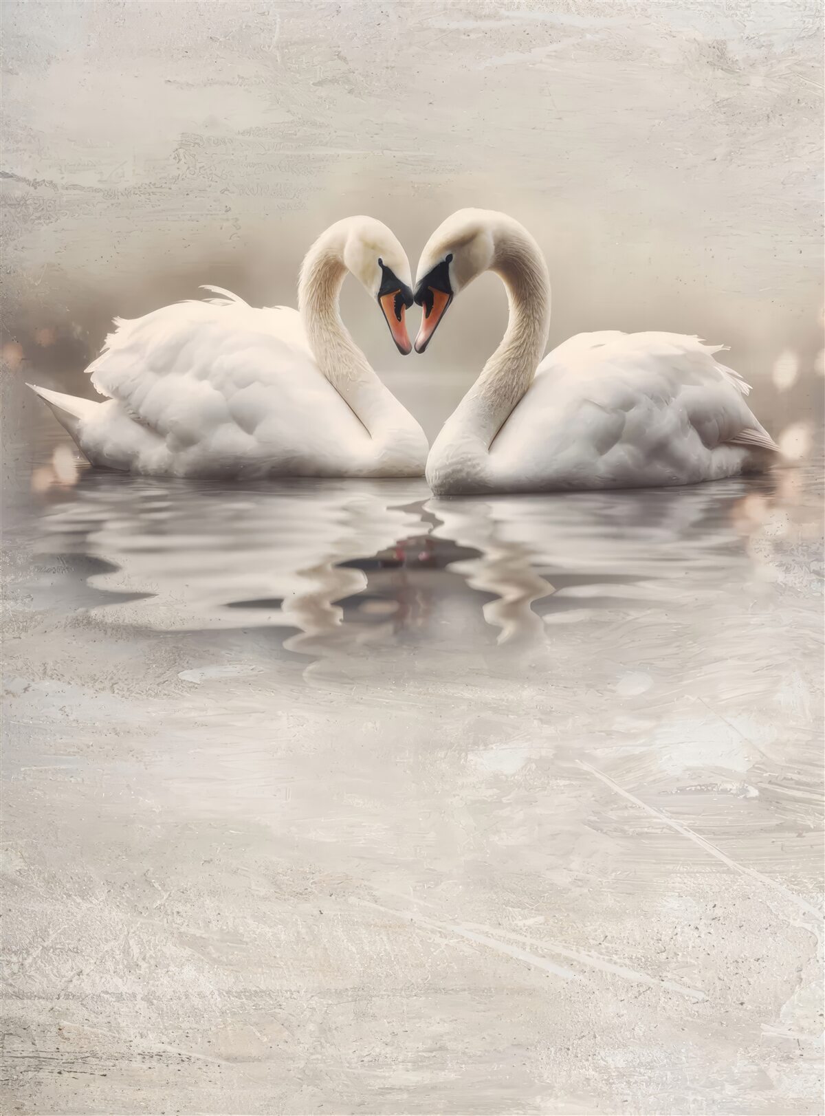 Papier peint un couple de cygnes blancs comme neige